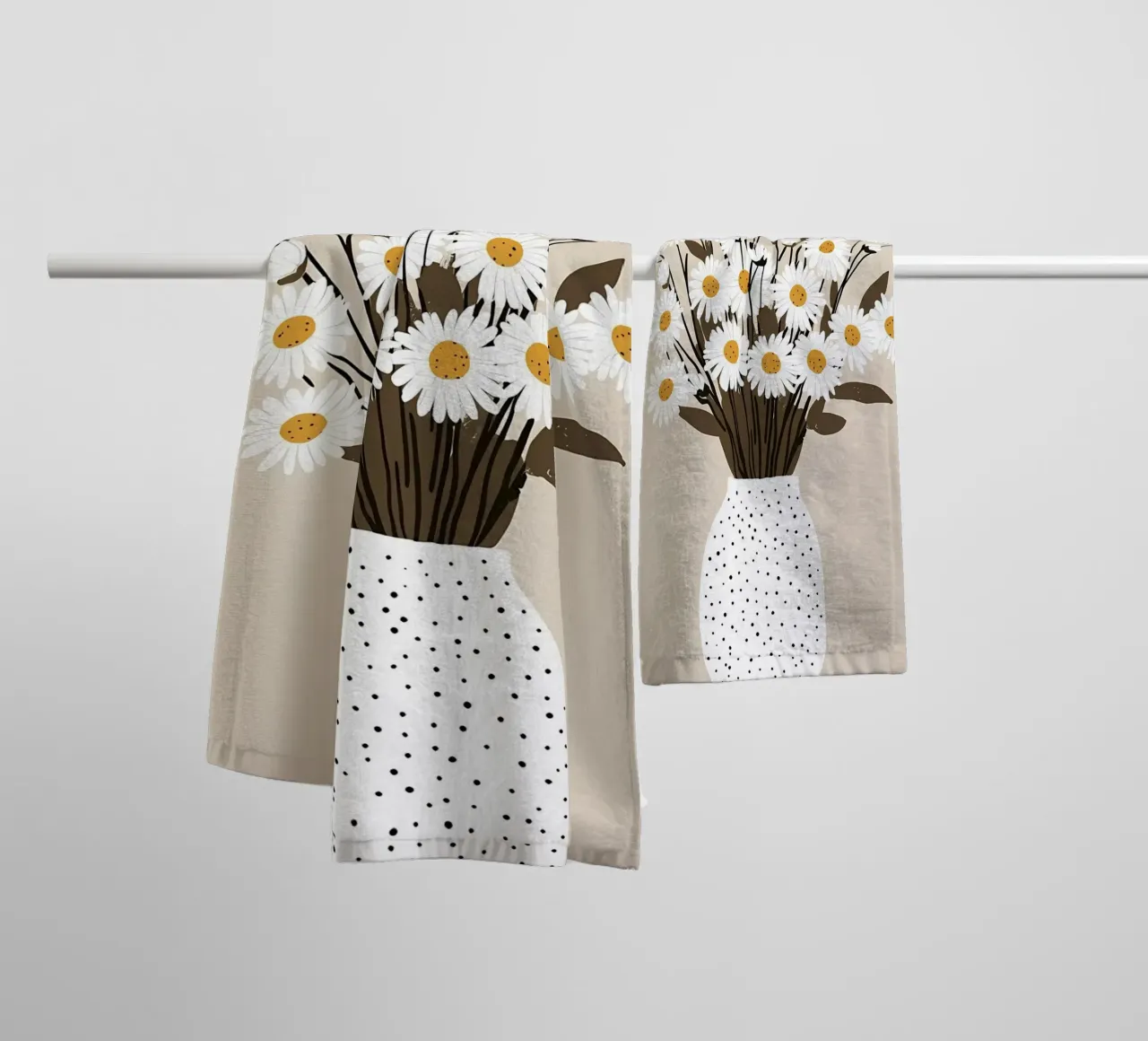 Daisies in vase towel by IamHomeStudio