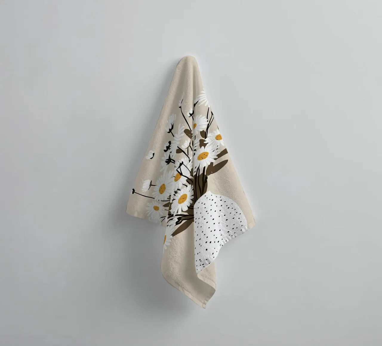 Daisies in vase towel by IamHomeStudio