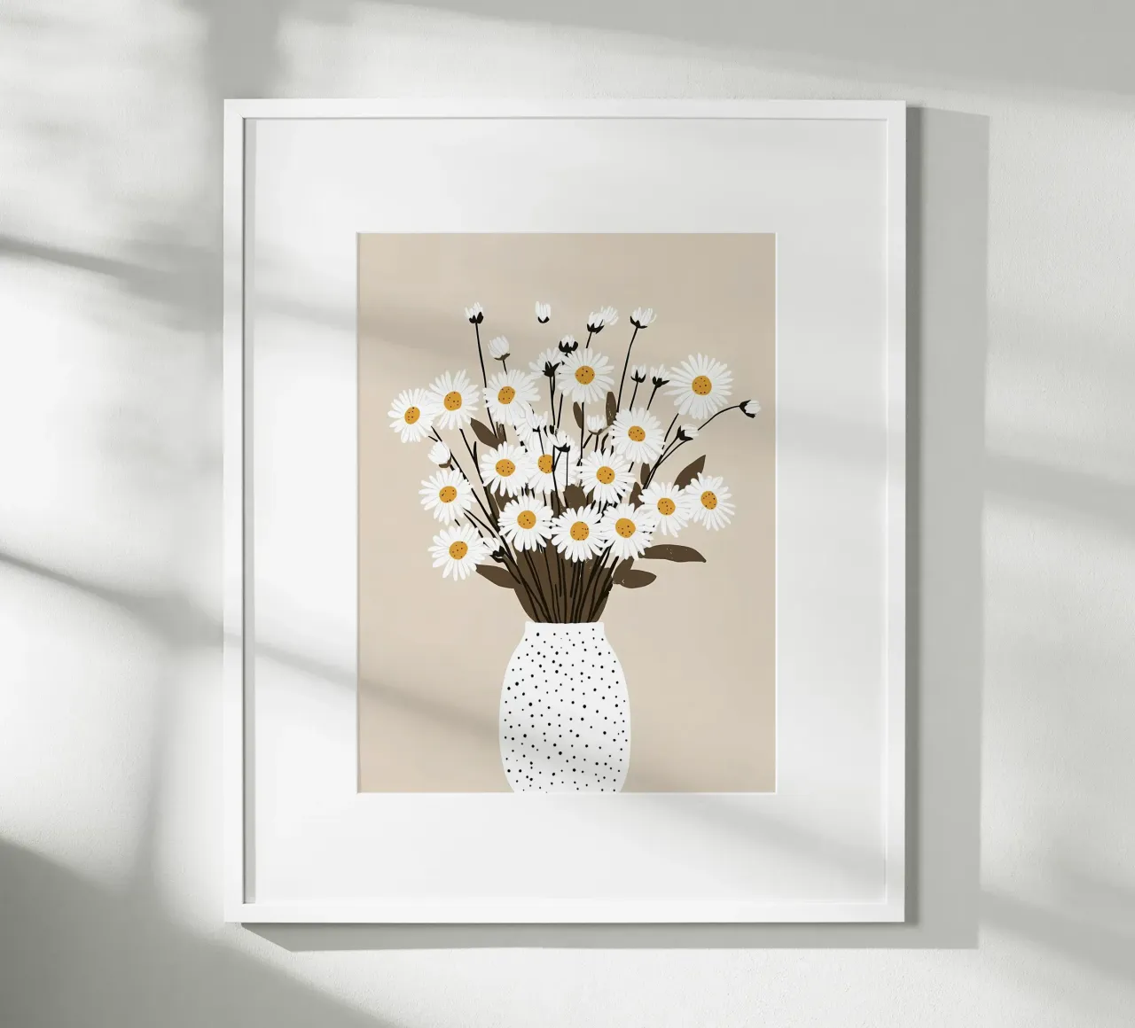 Margherite in vaso carta hahnemühle da IamHomeStudio