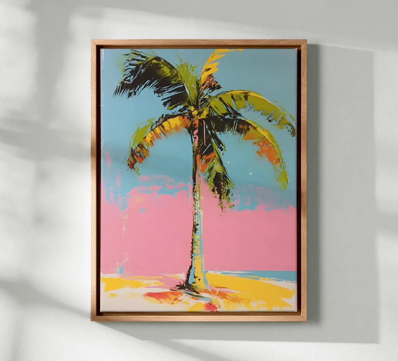 Palma colorata tela con Cornice a cassetta da IamHomeStudio