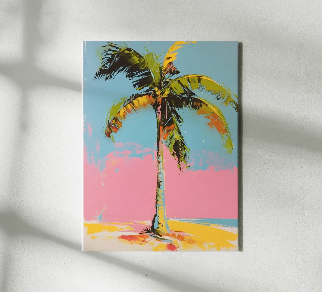 Palma colorata tela con Cornice a cassetta da IamHomeStudio