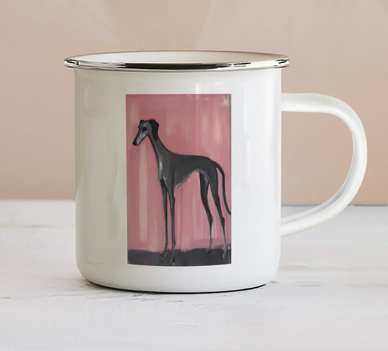 Levriero tazza in smalto da IamHomeStudio
