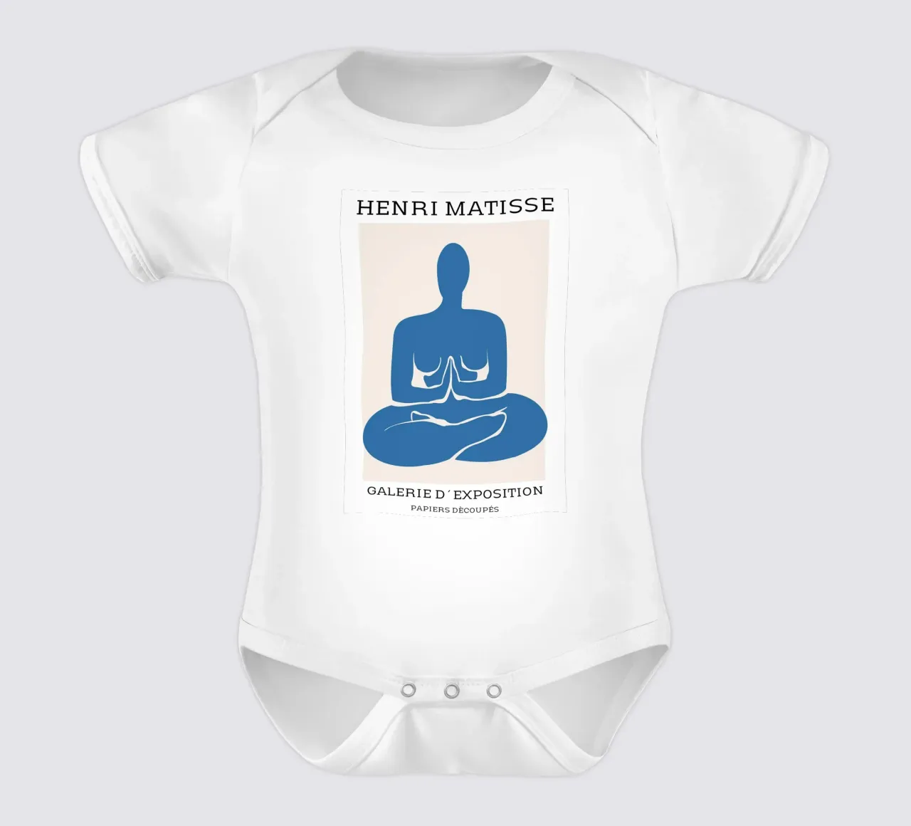 silhoutte di una figura in posizione di meditazione body neonato maniche corte da sazkia art