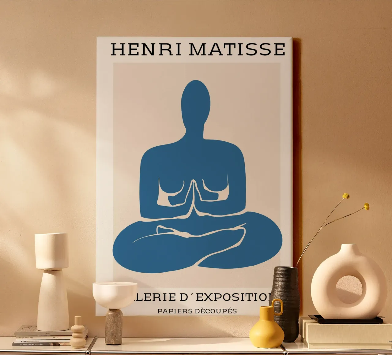 silhoutte di una figura in posizione di meditazione tela da sazkia art