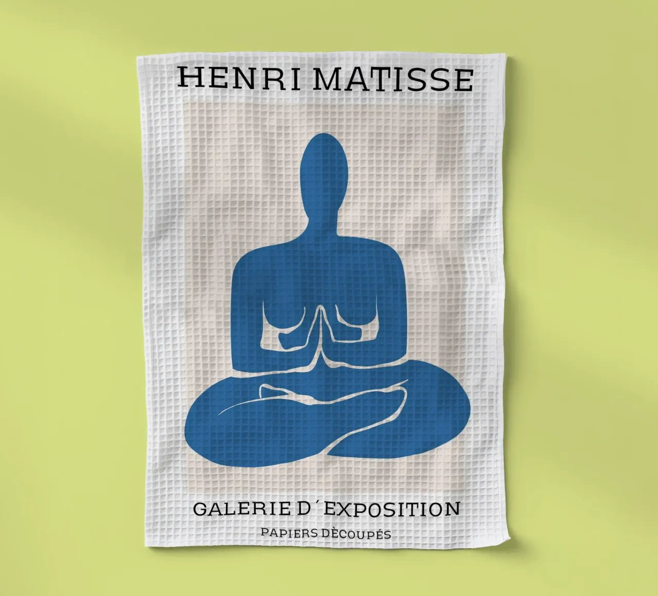 silhoutte di una figura in posizione di meditazione canovaccio da cucina da sazkia art