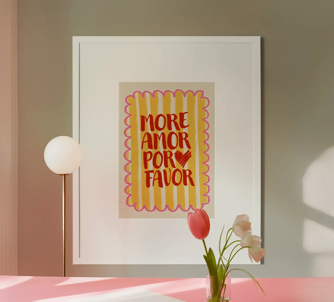 More Amor Por Favor poster con telaio in plastica da Attaboy Dsgn
