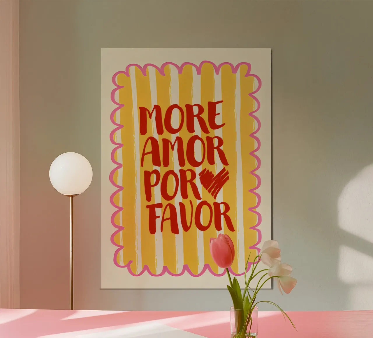 More Amor Por Favor poster con telaio in plastica da Attaboy Dsgn