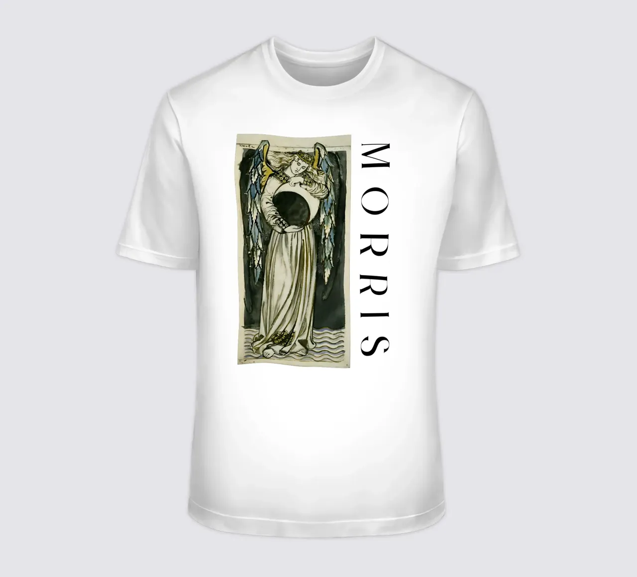 Angelo notturno con in mano una luna calante di William Morris t-shirt da careytowne1