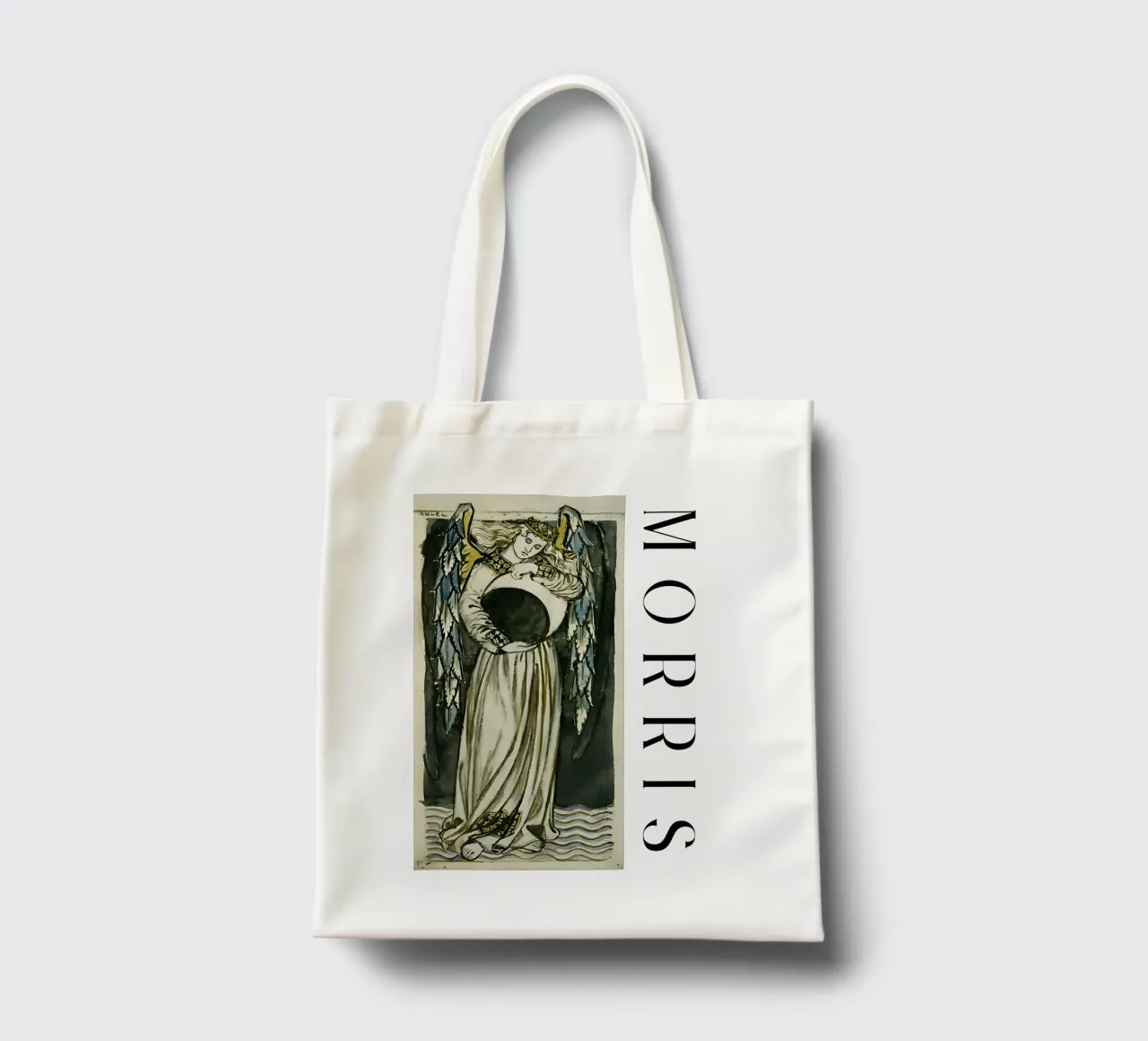 Angelo notturno con in mano una luna calante di William Morris borsa in juta da careytowne1