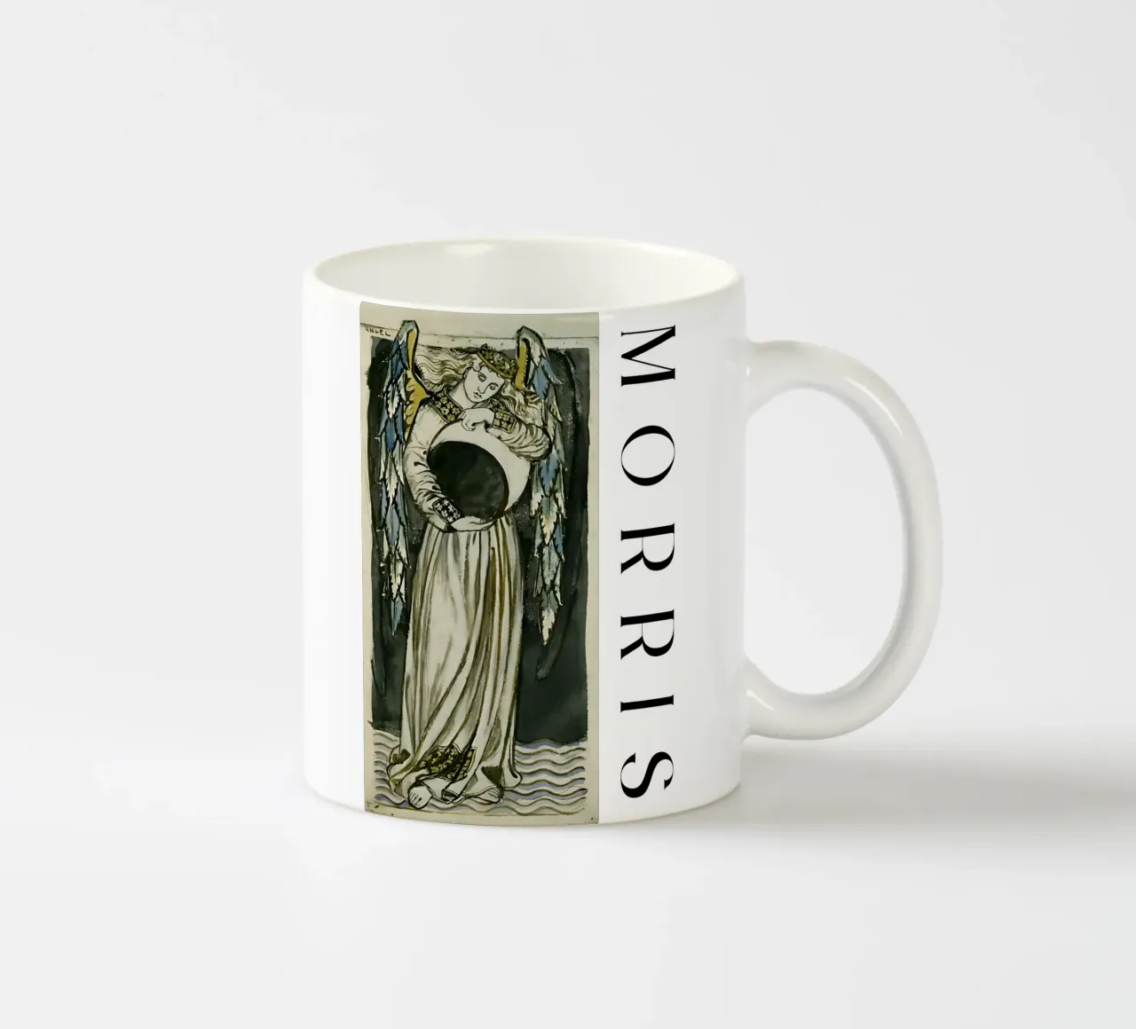 Angelo notturno con in mano una luna calante di William Morris tazza in ceramica da careytowne1