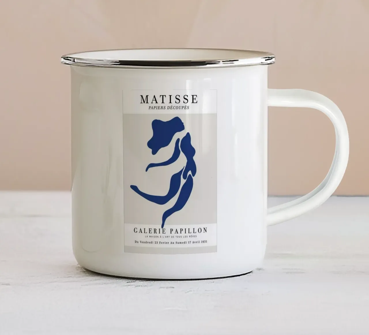a woman figure jumping enamel mug by sazkia art