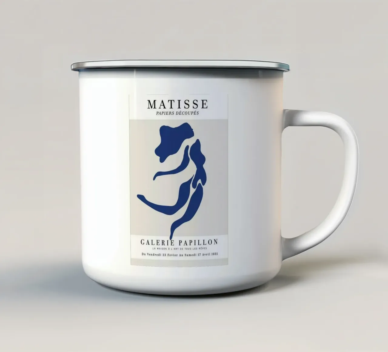 a woman figure jumping enamel mug by sazkia art