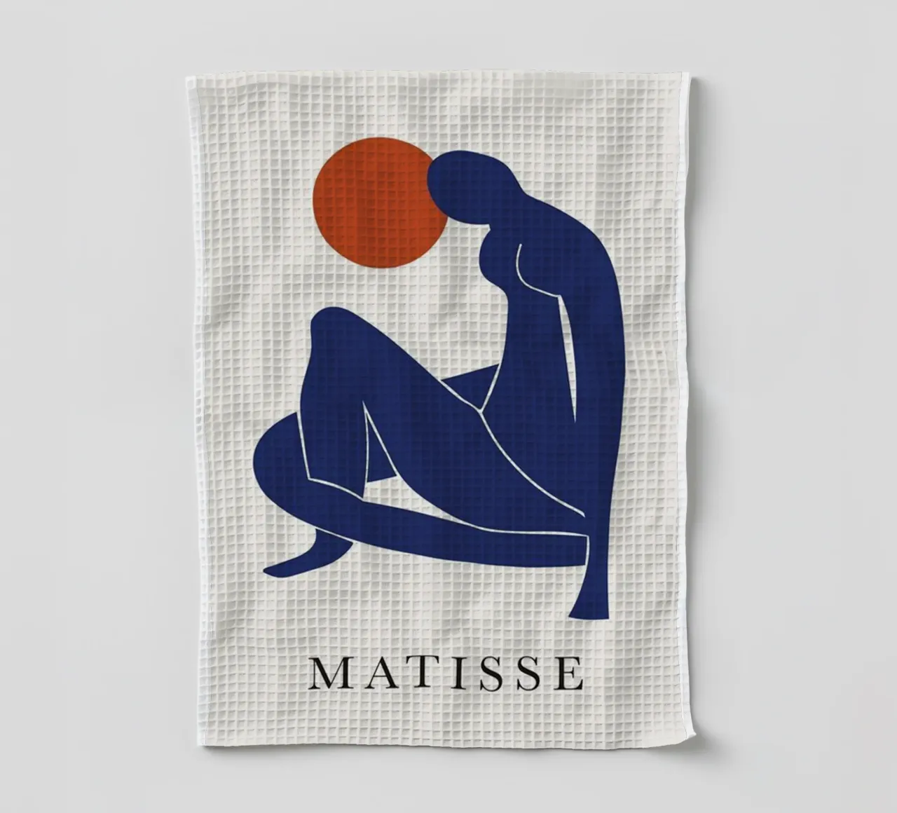 silhouette of a woman sitting under the sun tea towel by sazkia art