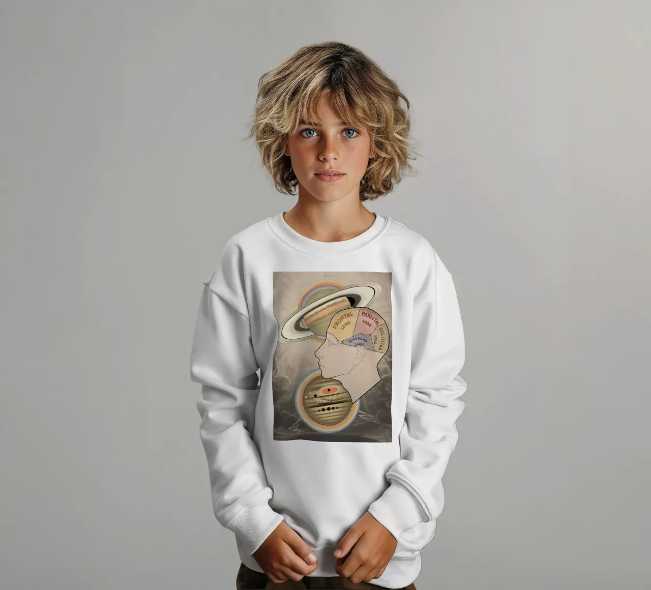 Cosmic Cortex | Press Play Art Print Collage sudadera para niño de Press Play Art Prints