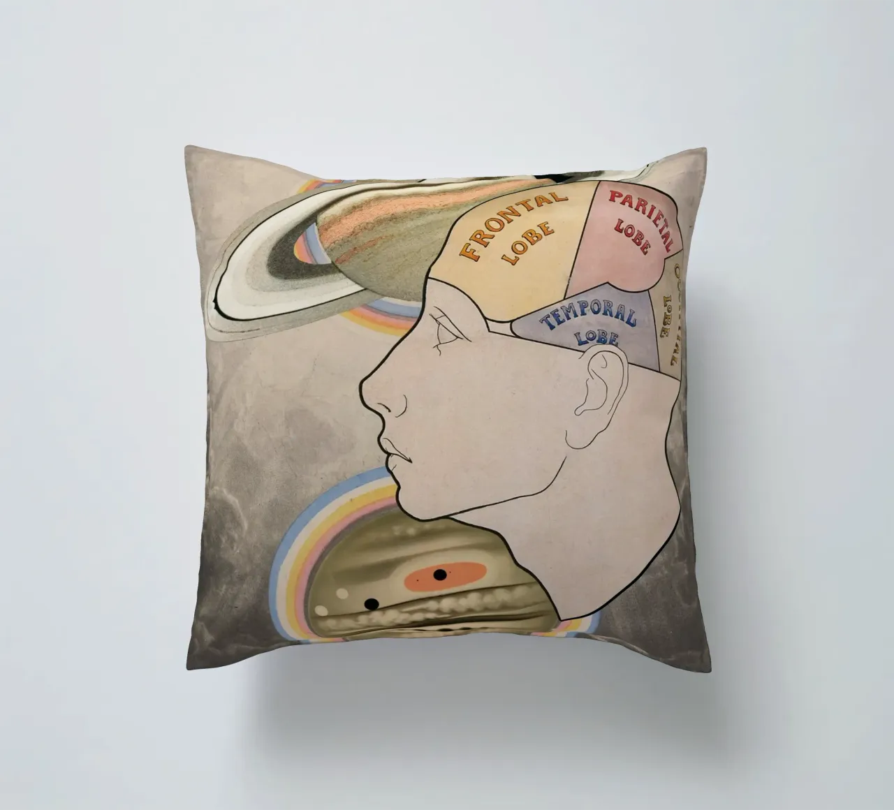 Cosmic Cortex | Press Play Art Print Collage decorative cushion by Press Play Art Prints