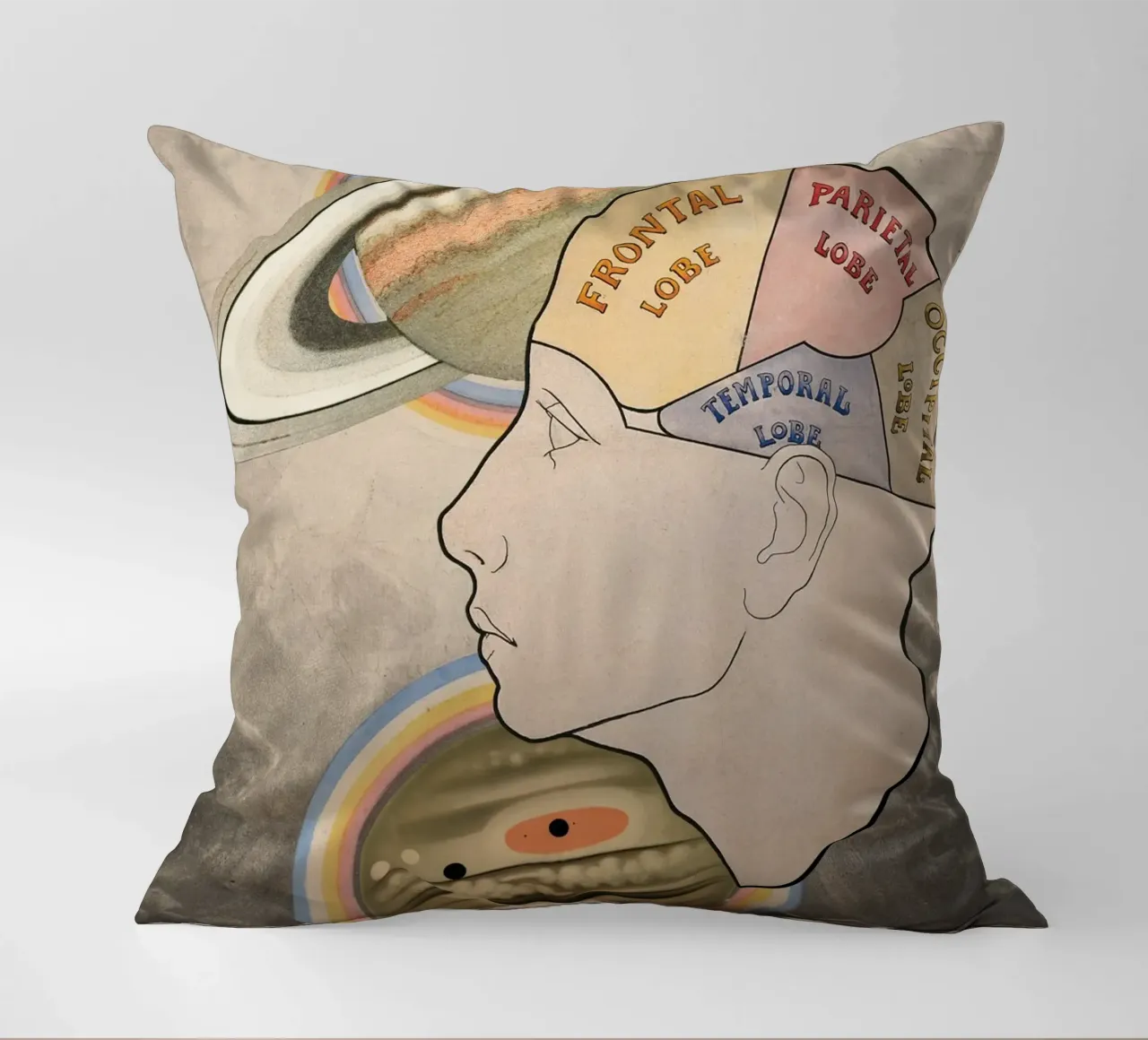 Cosmic Cortex | Press Play Art Print Collage decorative cushion by Press Play Art Prints