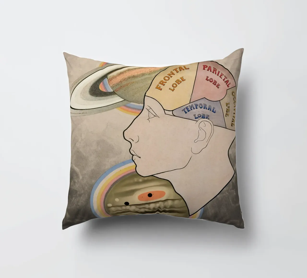 Cosmic Cortex | Press Play Art Print Collage decorative cushion by Press Play Art Prints