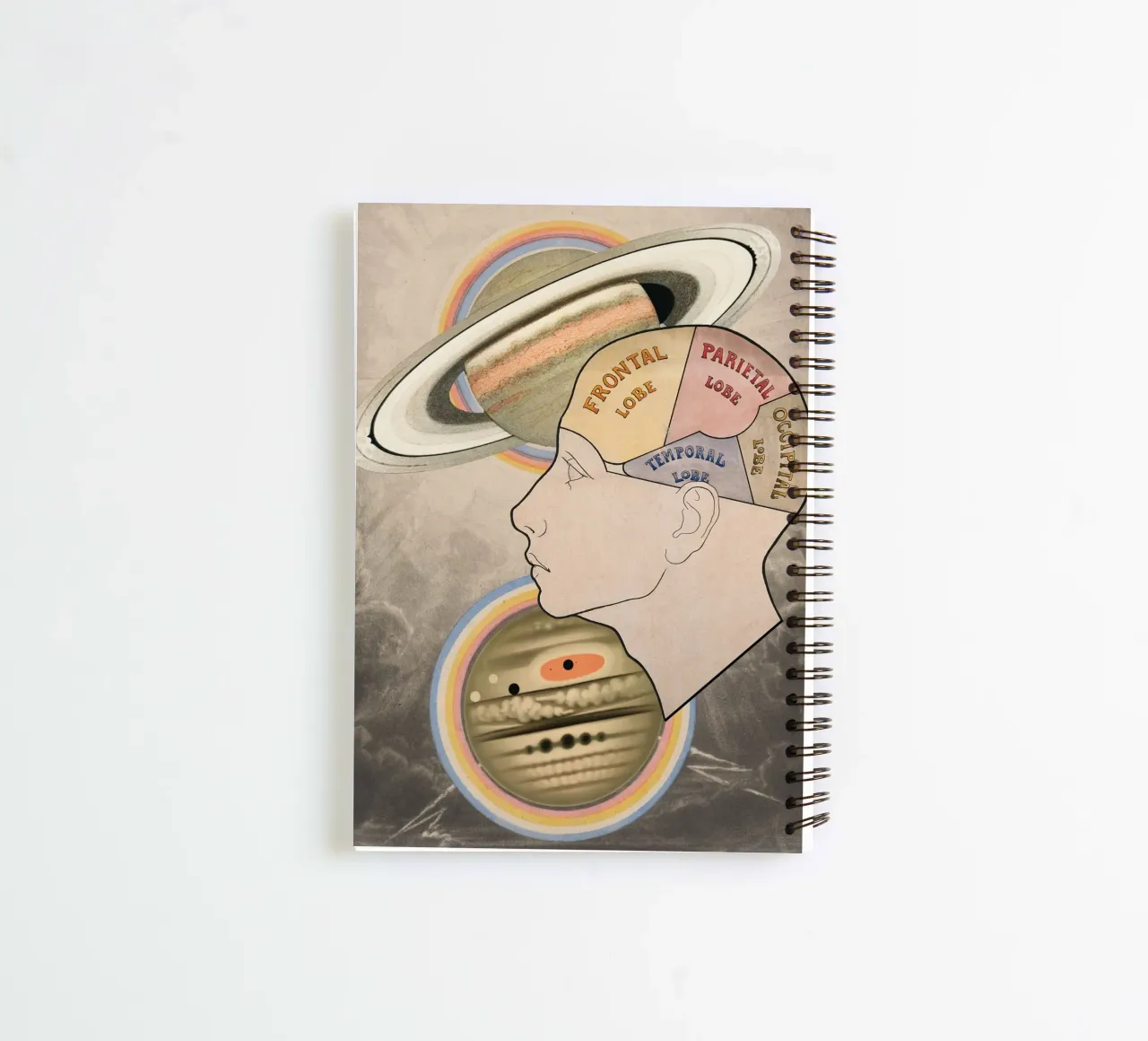 Cosmic Cortex | Press Play Art Print Collage spiral notebook by Press Play Art Prints