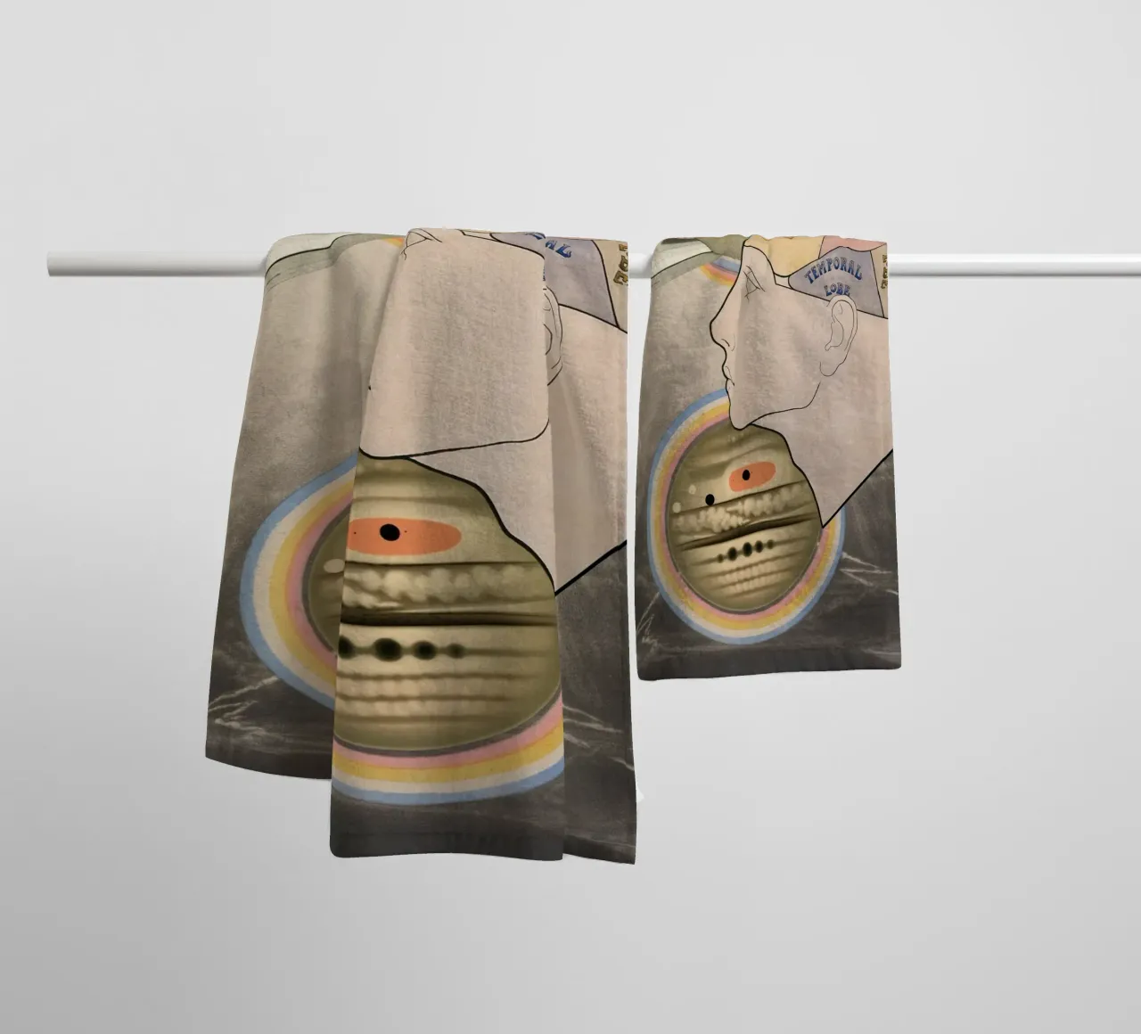 Cosmic Cortex | Press Play Art Print Collage towel by Press Play Art Prints