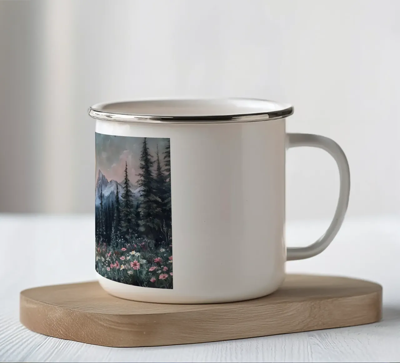 Paesaggio di luna piena tazza in smalto da IamHomeStudio