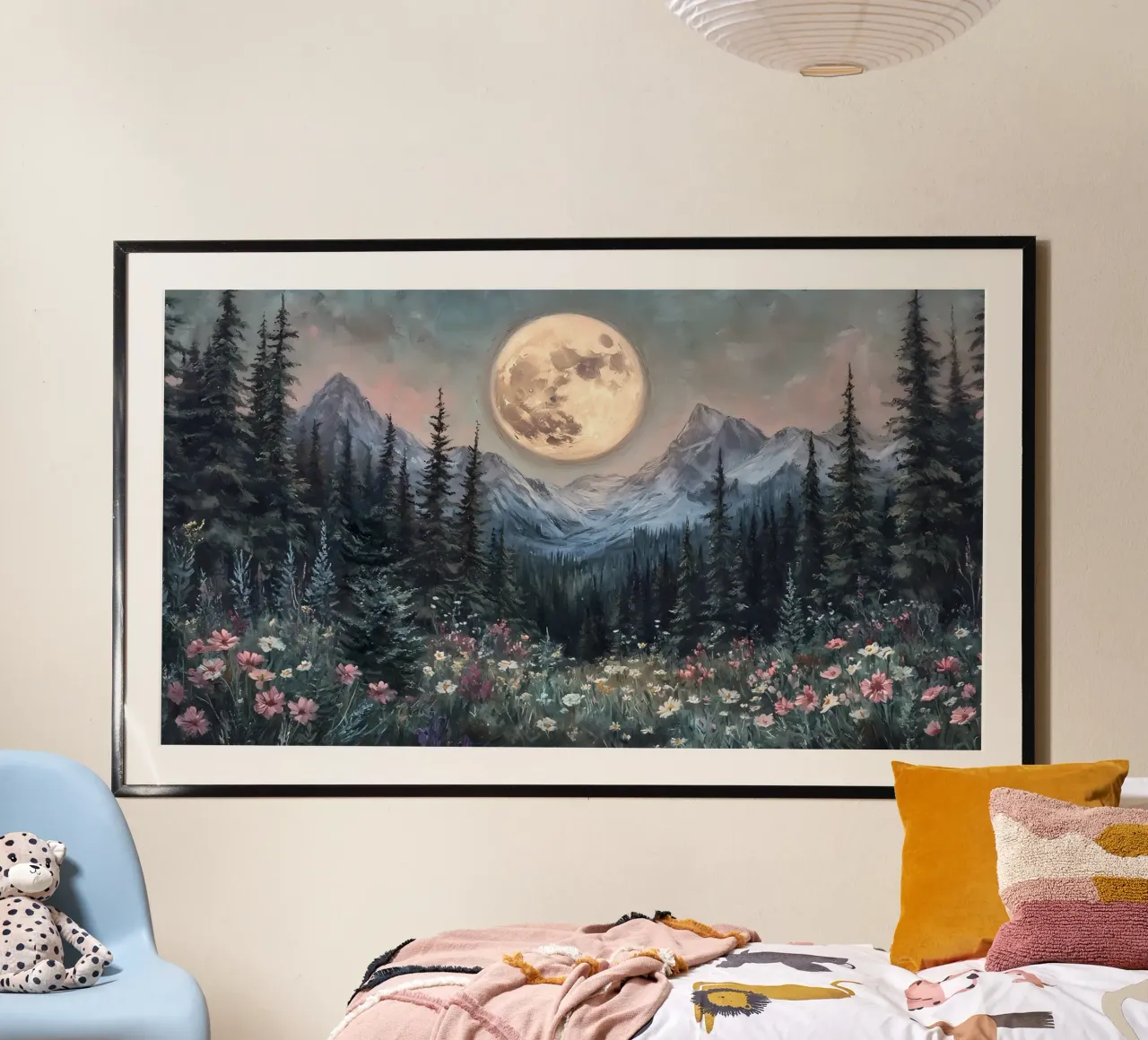 Paesaggio di luna piena poster da IamHomeStudio
