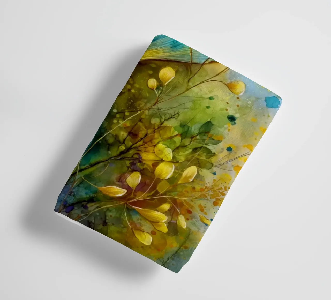 Foglie di ginkgo gialle e blu asciugamano da bagno da Justyna Jaszke JBJart