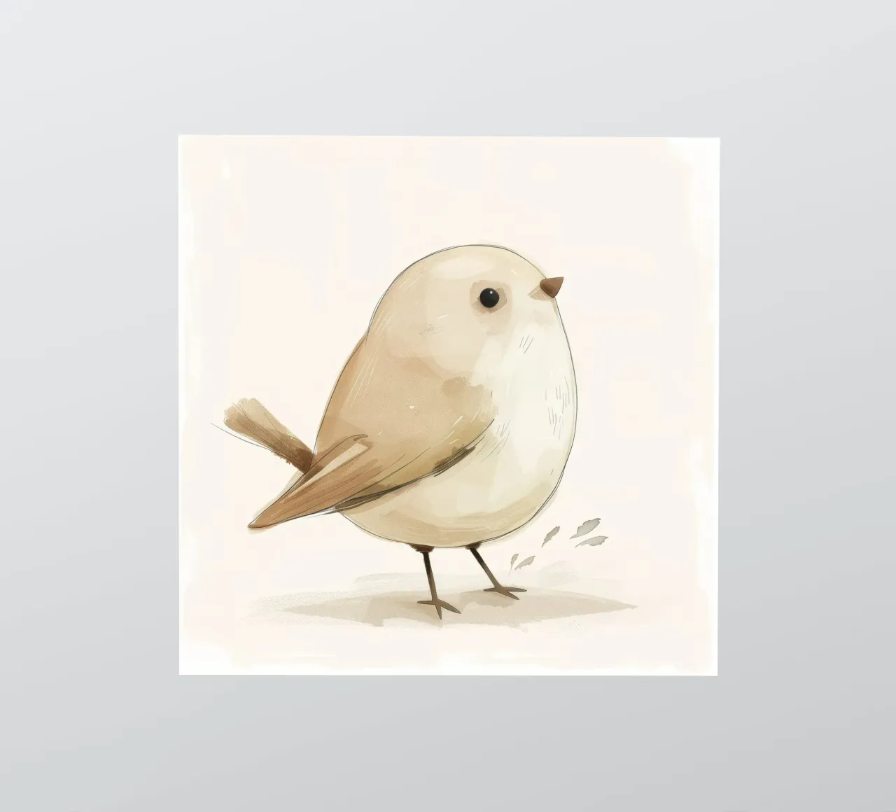 Illustration of a Light Brown Bird sticker by DesignDoodle