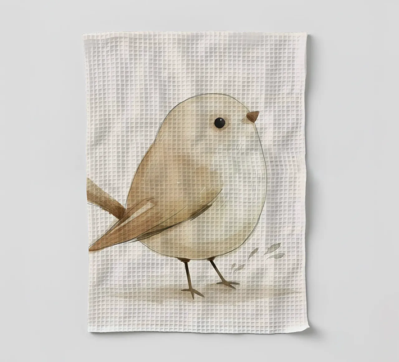 Illustrazione di un uccello marrone chiaro canovaccio da cucina da DesignDoodle