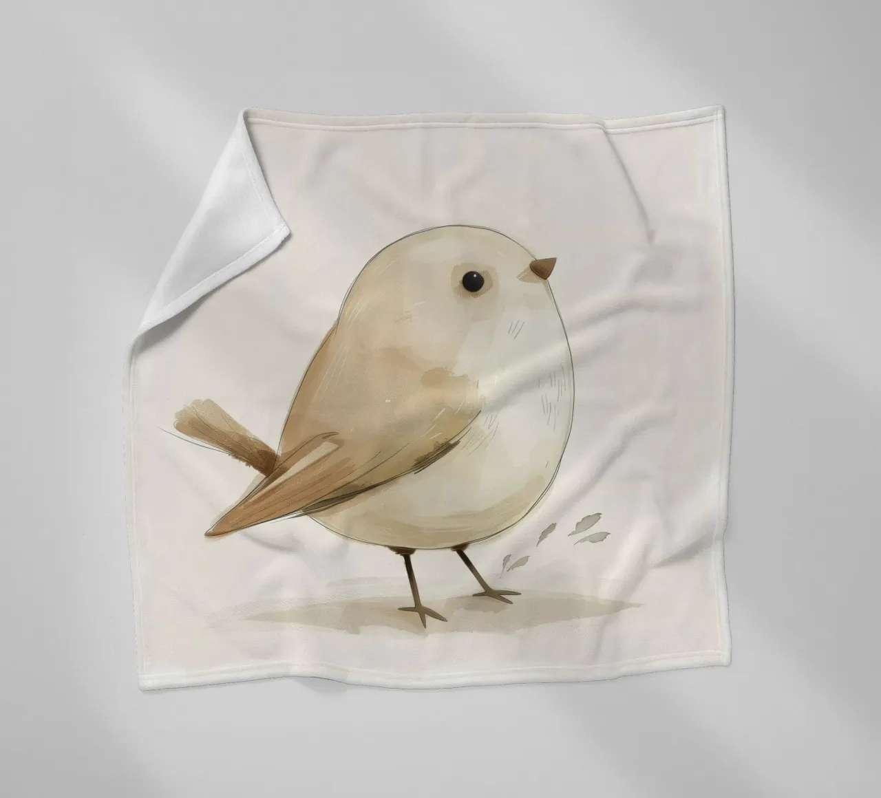Illustrazione di un uccello marrone chiaro coperta in pile da DesignDoodle