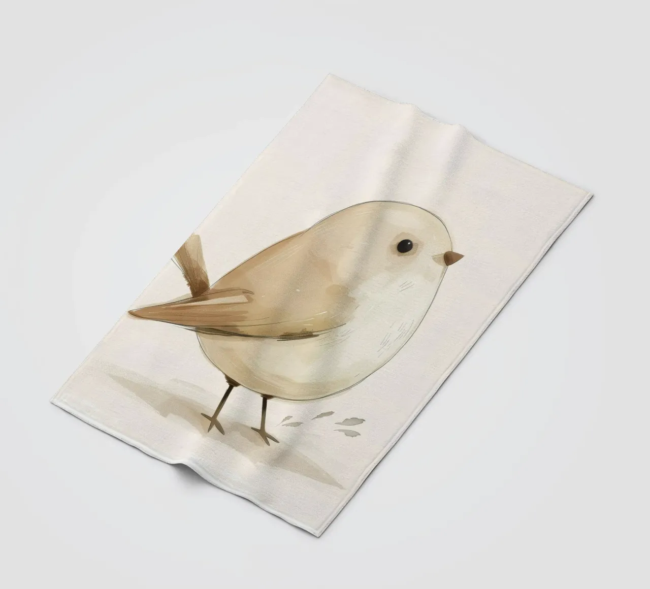 Illustrazione di un uccello marrone chiaro coperta in pile da DesignDoodle