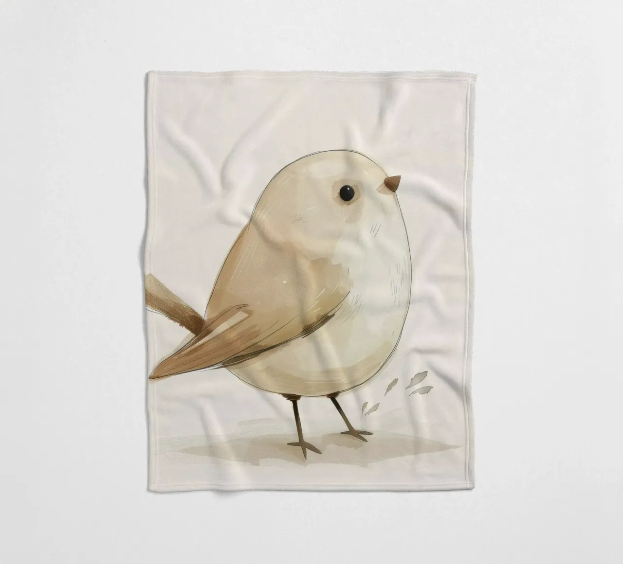 Illustrazione di un uccello marrone chiaro coperta in pile da DesignDoodle