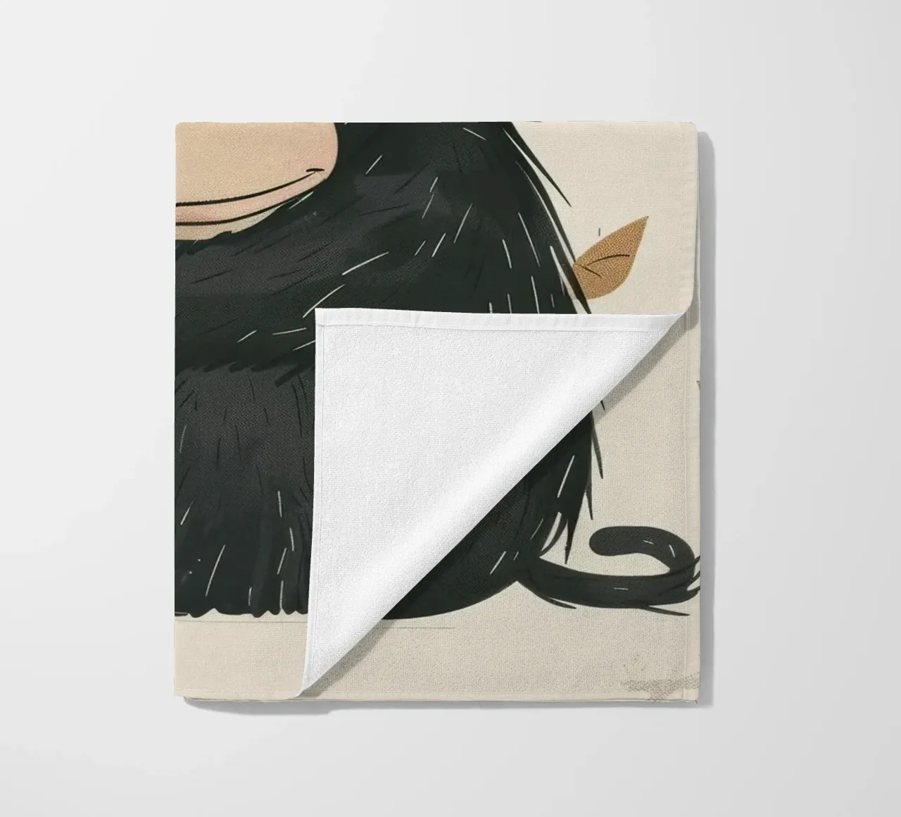 Un piccolo scimpanzé pensieroso nella brezza d'autunno telo mare da DesignDoodle