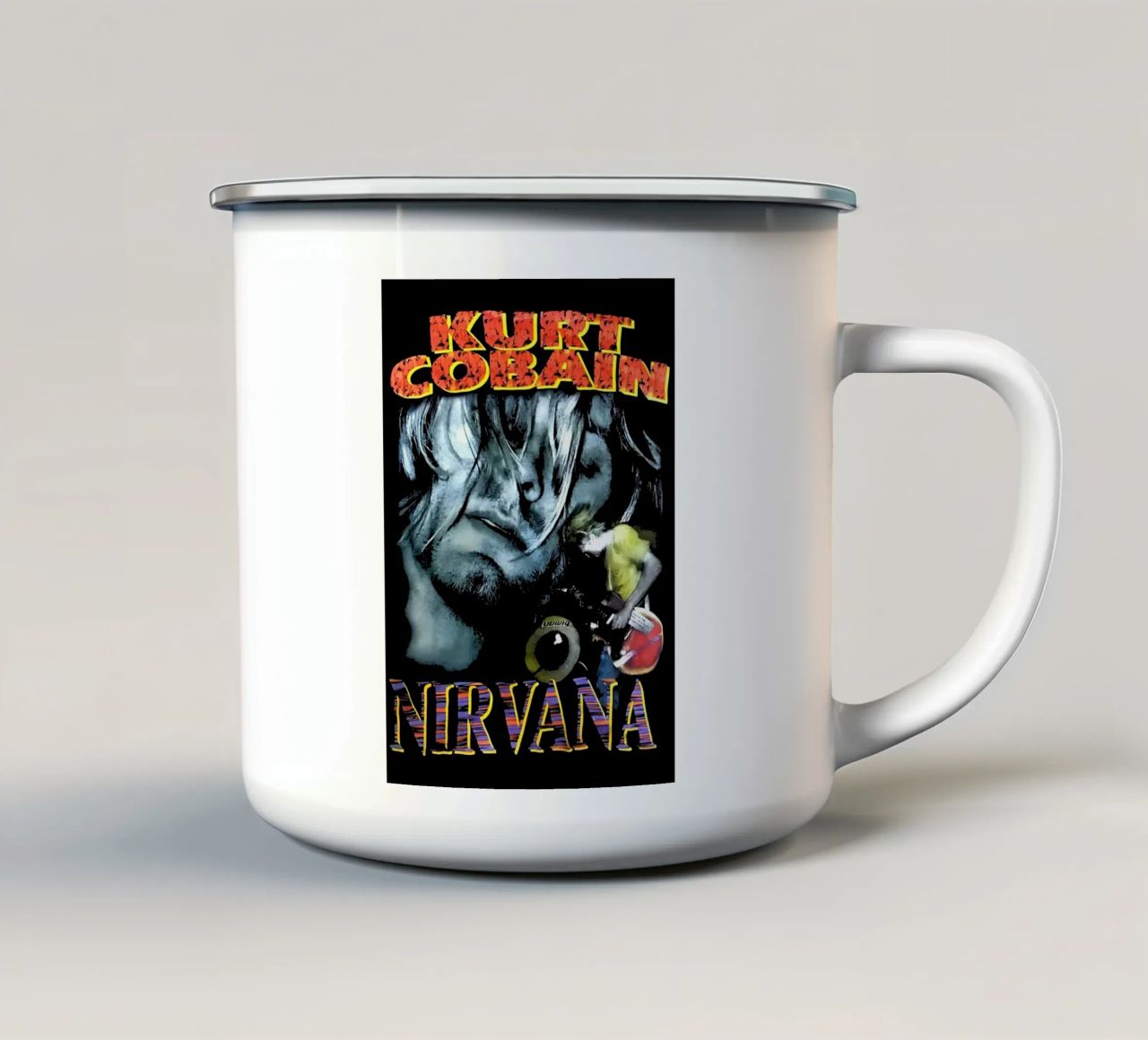 Kurt Cobain dei Nirvana tazza in smalto da adamlefff