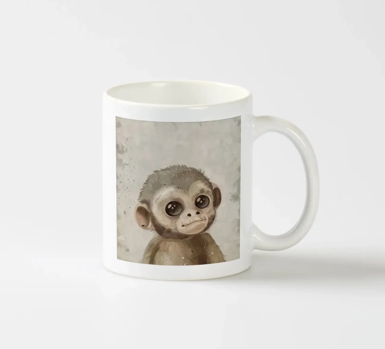 Adorabile scimmia cappuccina con occhi grandi tazza in ceramica da DesignDoodle
