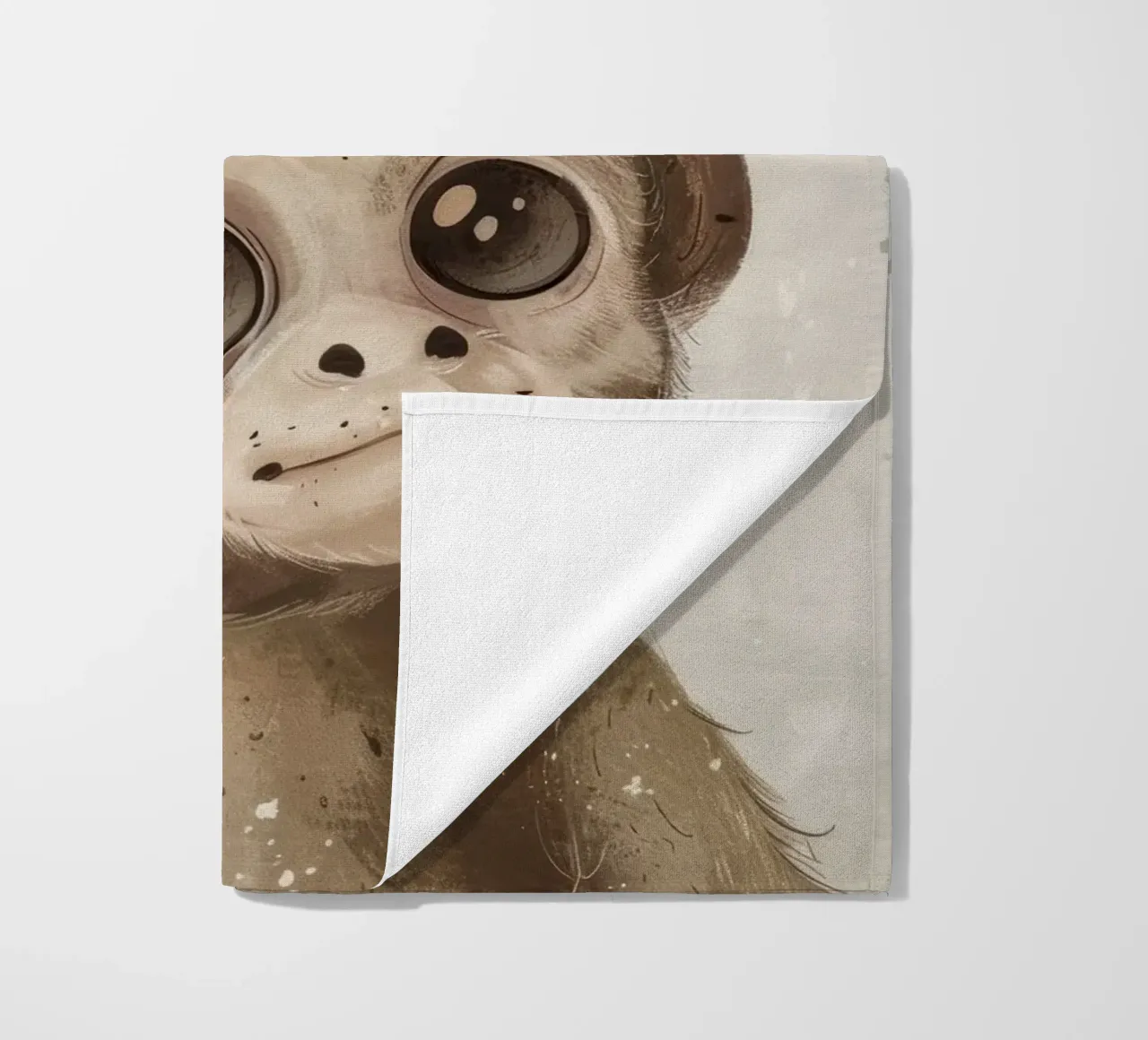 Adorabile scimmia cappuccina con occhi grandi telo mare da DesignDoodle