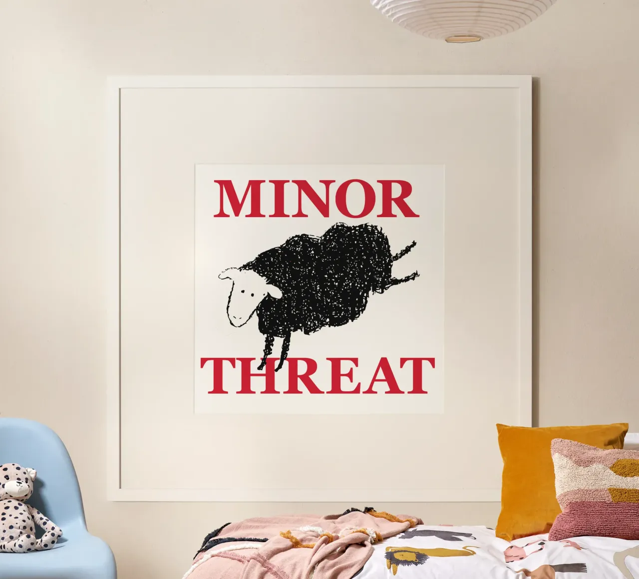 Minor Threat Poster mit Holzrahmen von aylaholic
