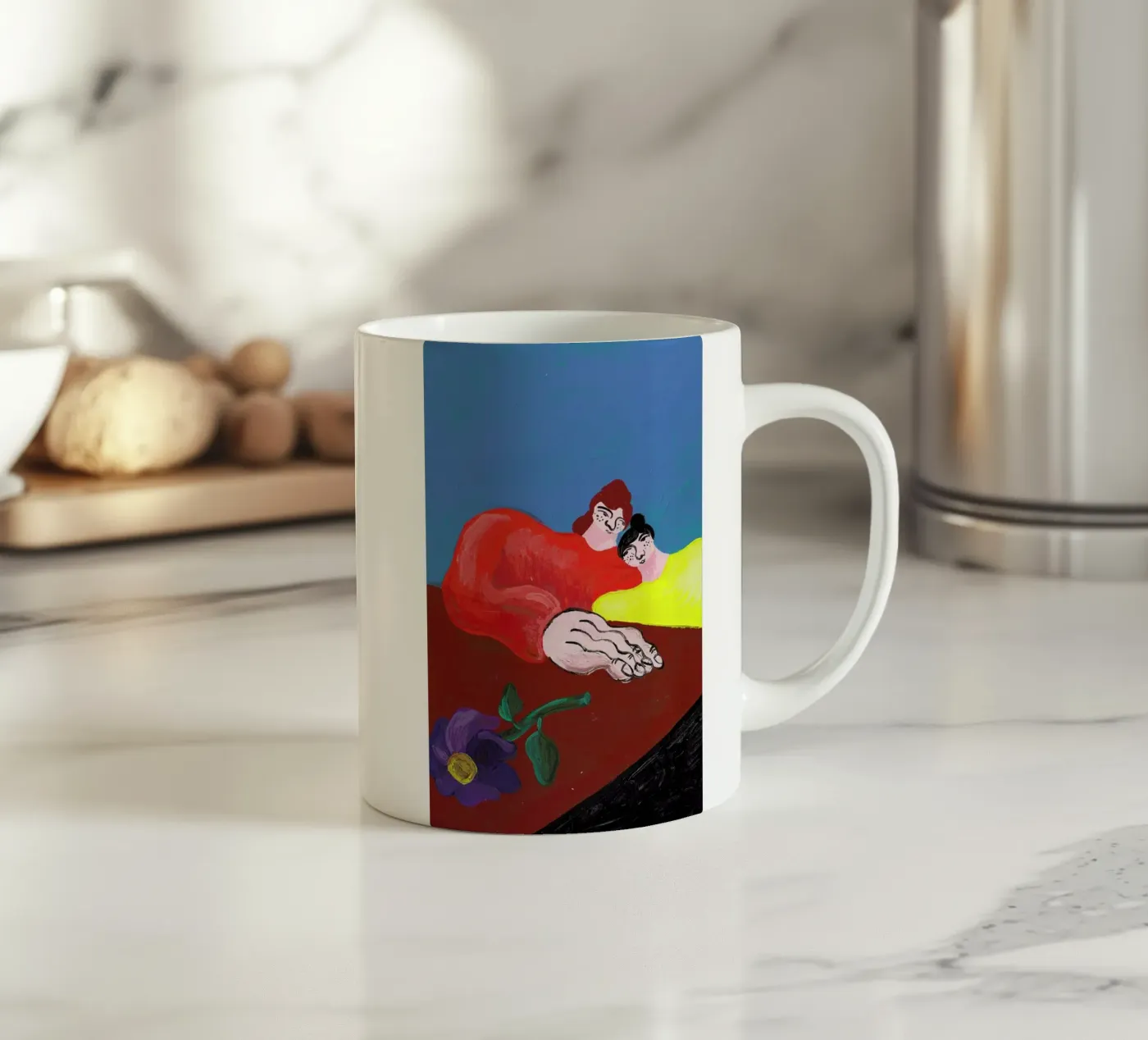 Datenight ceramic mug by Nudes and Croissants