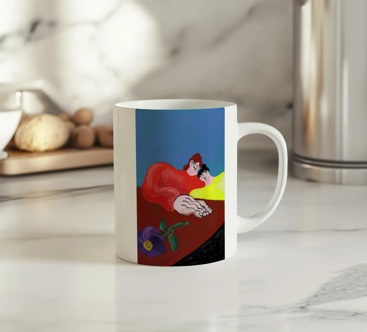 Datenight ceramic mug by Nudes and Croissants