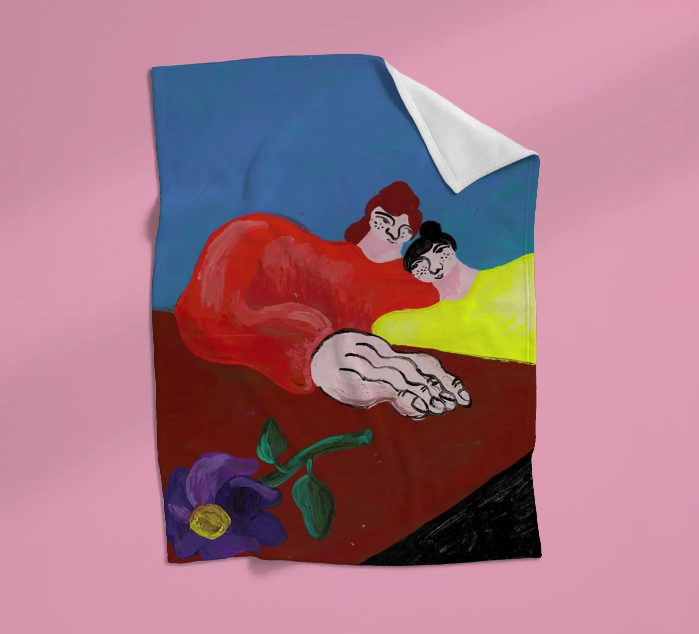 Datenight fleece blanket by Nudes and Croissants