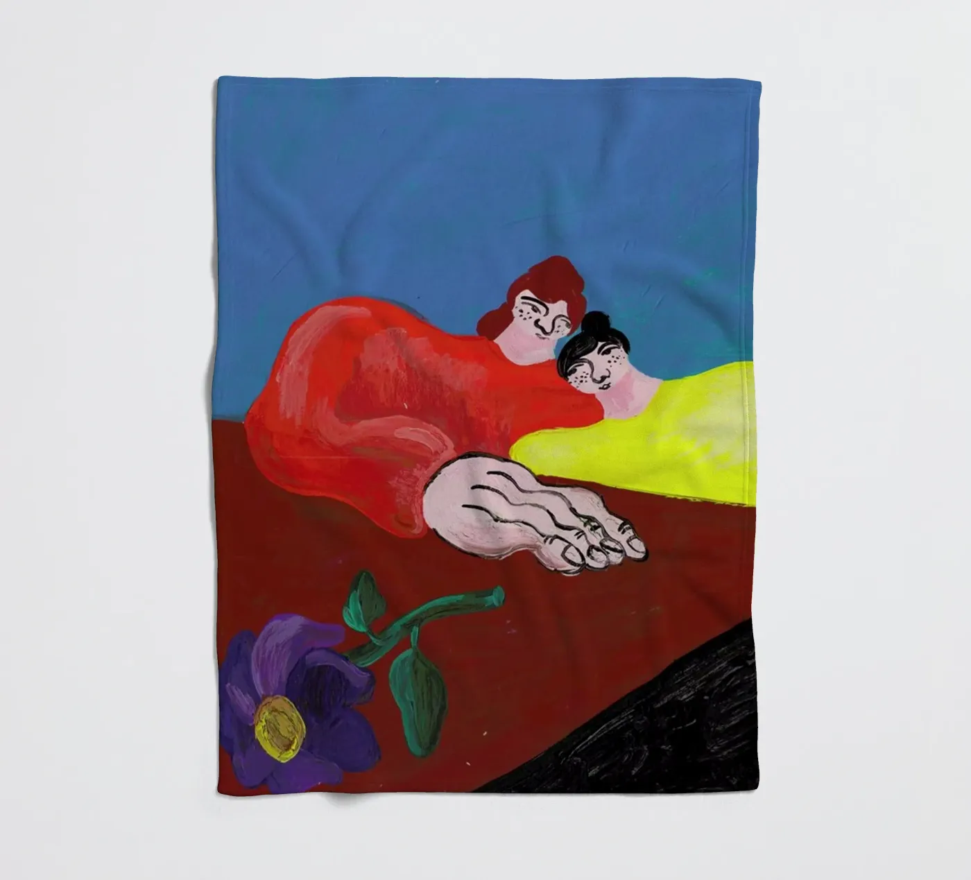 Datenight fleece blanket by Nudes and Croissants