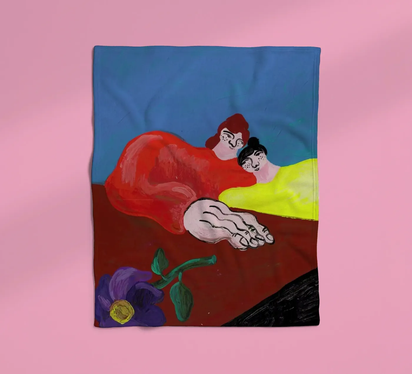 Datenight fleece blanket by Nudes and Croissants