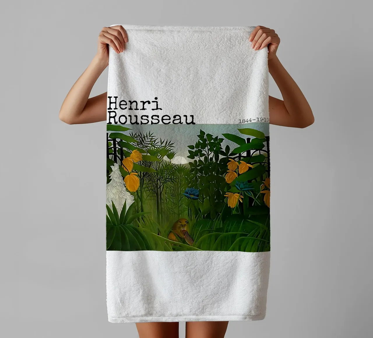 Il banchetto del leone di Henri Rousseau asciugamano da bagno da tokovictory