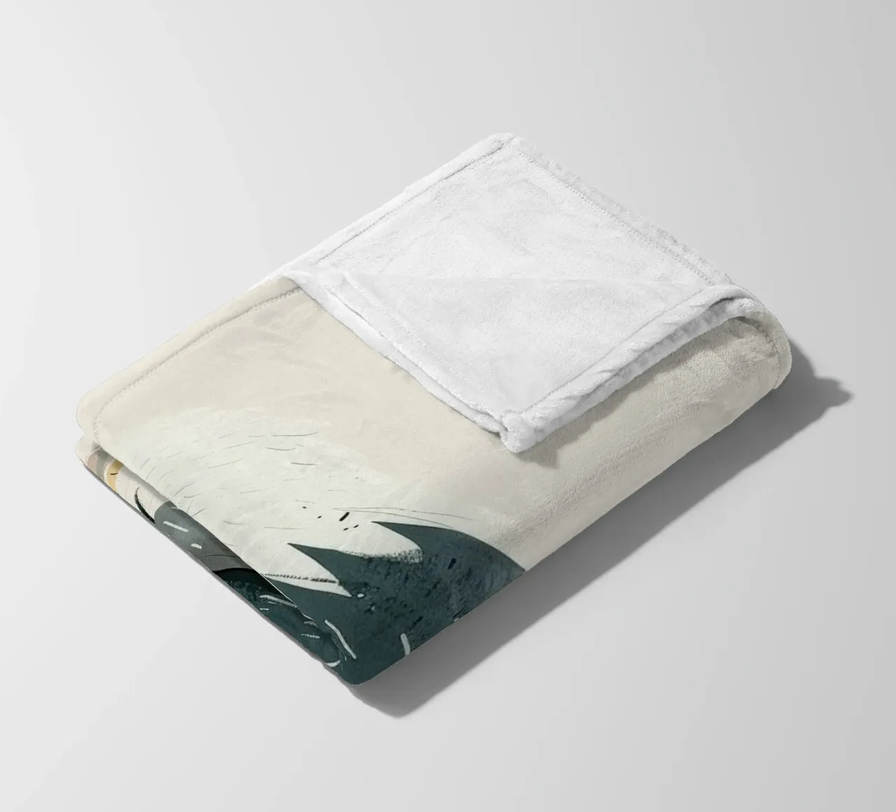 Illustrazione di un falco stilizzato bianco e grigio coperta in pile da DesignDoodle