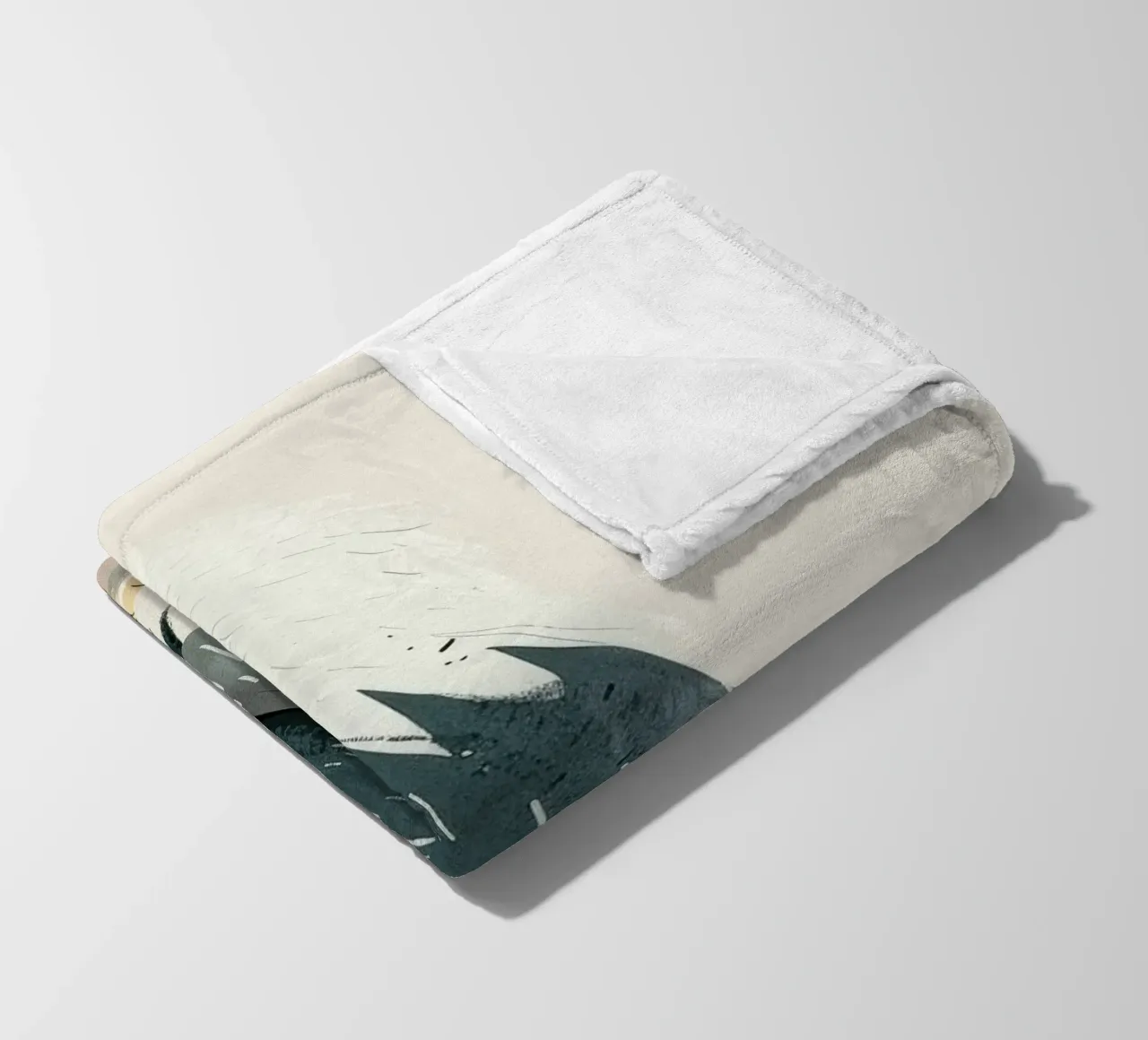 Illustrazione di un falco stilizzato bianco e grigio coperta in pile da DesignDoodle