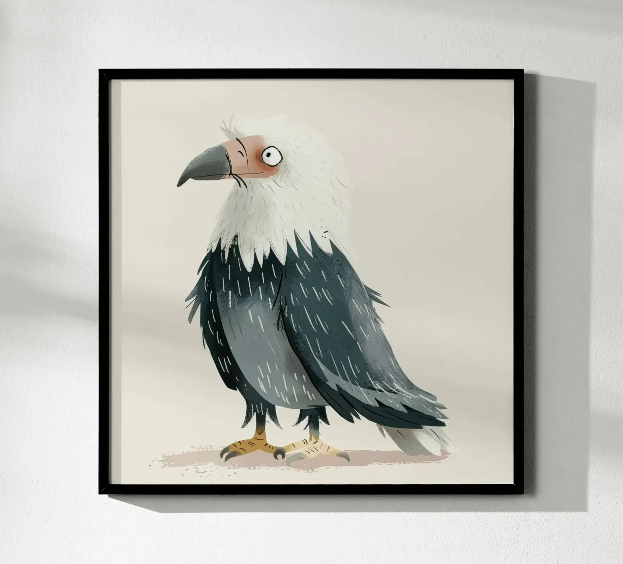 Illustrazione di un falco stilizzato bianco e grigio carta hahnemühle da DesignDoodle