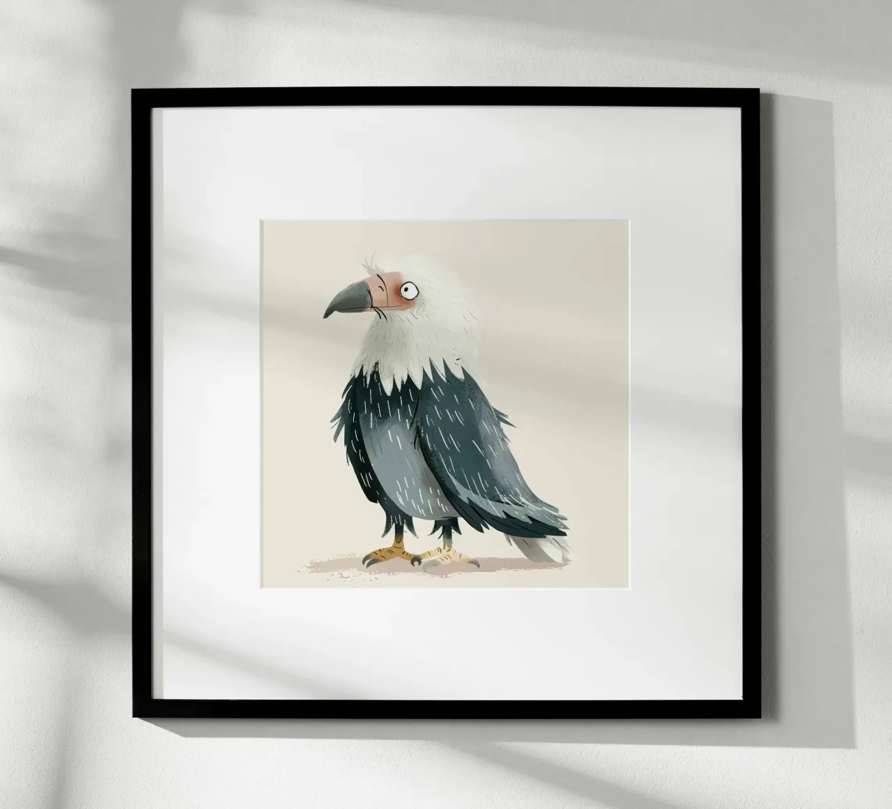 Illustrazione di un falco stilizzato bianco e grigio carta hahnemühle da DesignDoodle