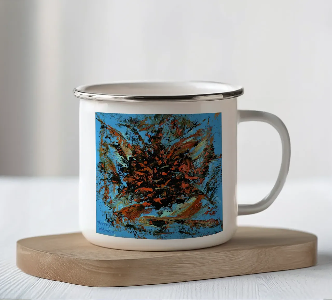 HEAVY TEXTURED ART 3 tazza in smalto da Thierry Vobmann Abstract painting