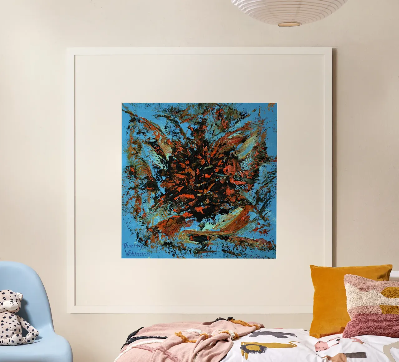 HEAVY TEXTURED ART 3 poster con telaio in legno da Thierry Vobmann Abstract painting
