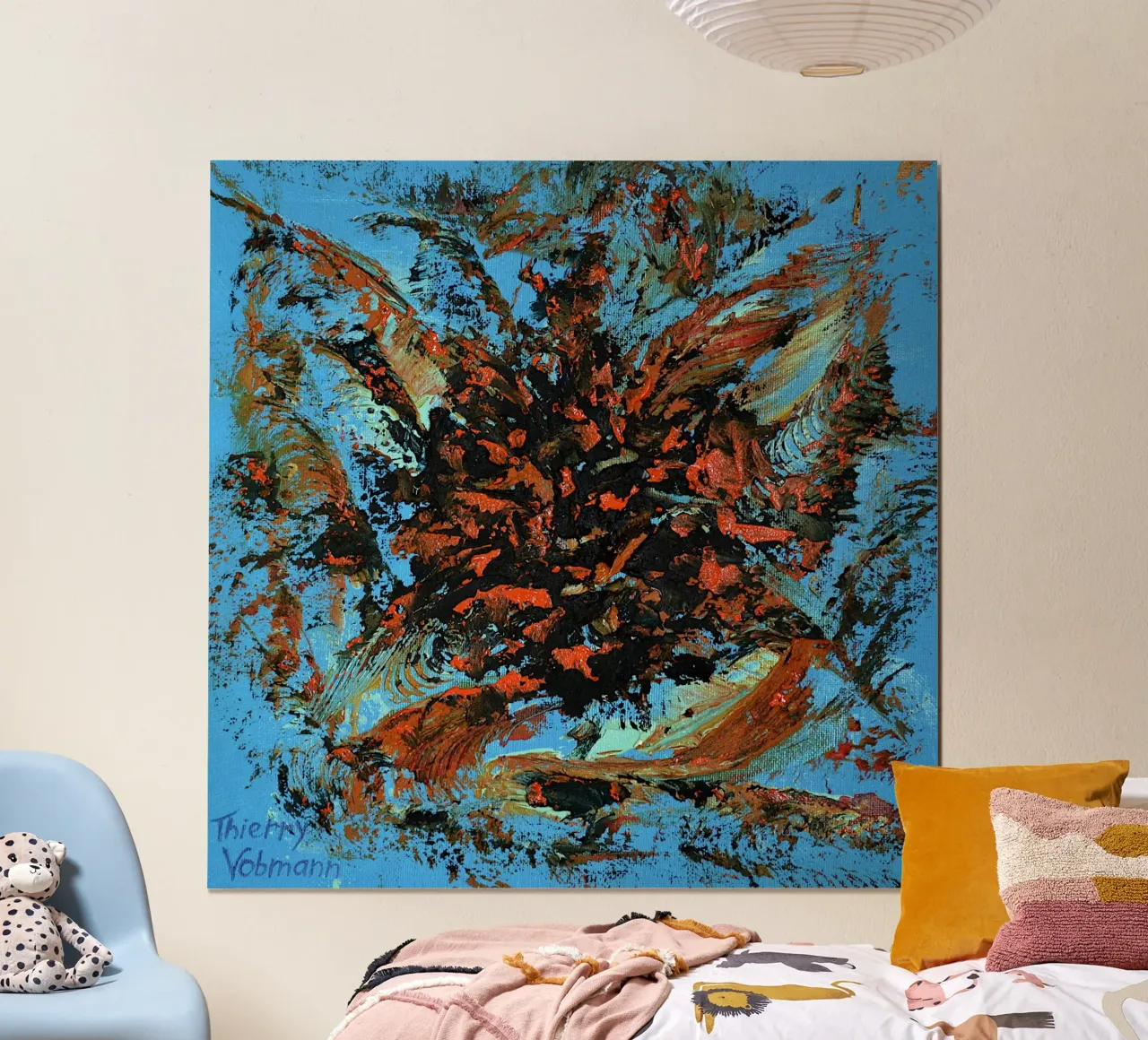 HEAVY TEXTURED ART 3 poster con telaio in legno da Thierry Vobmann Abstract painting