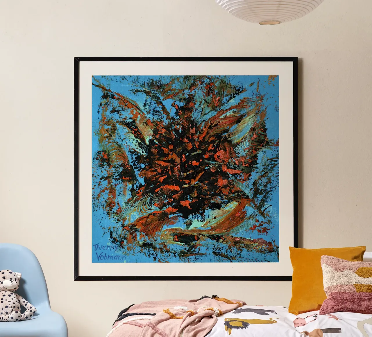 HEAVY TEXTURED ART 3 poster con telaio in legno da Thierry Vobmann Abstract painting